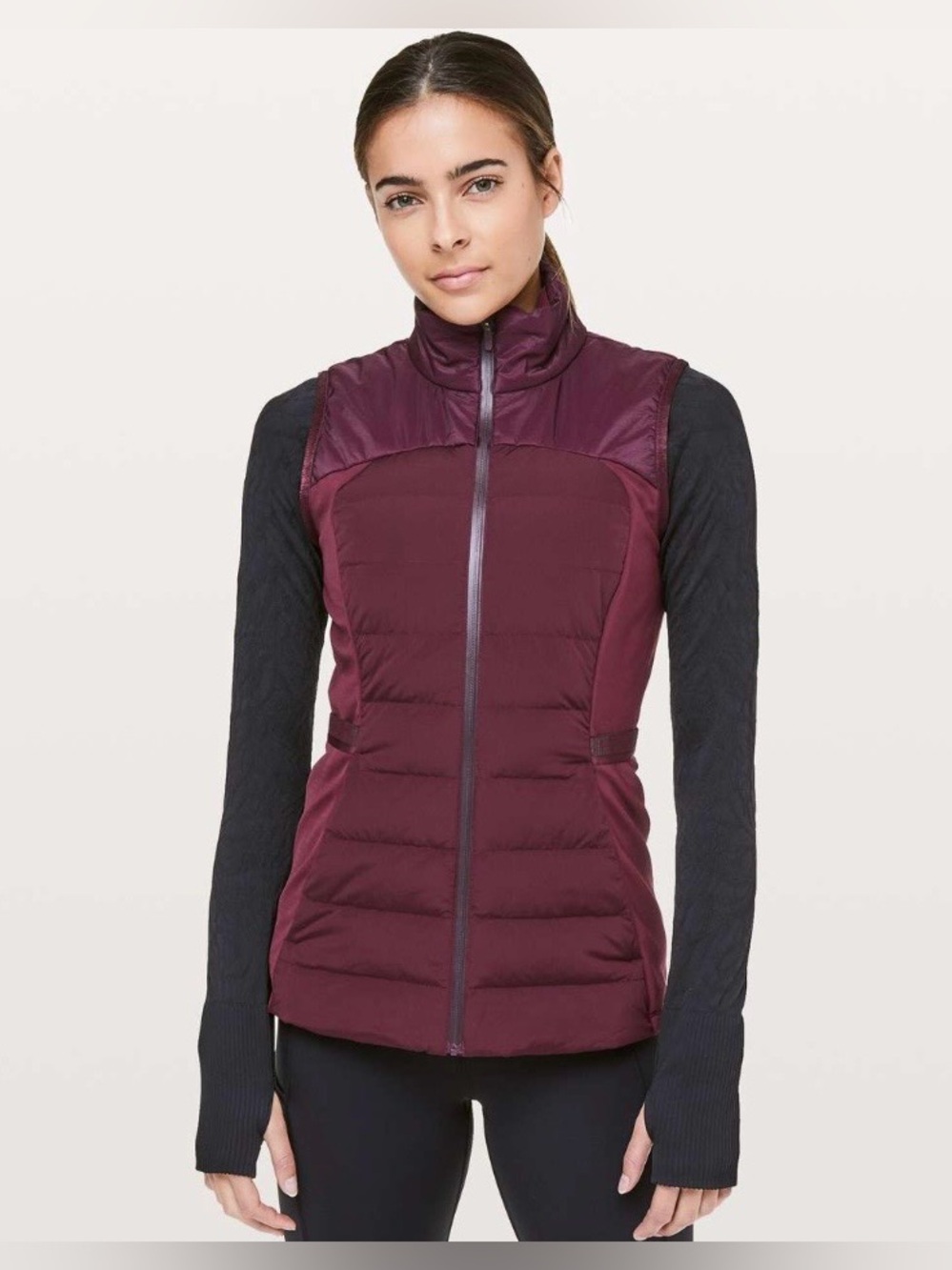 Lululemon Down For It All Vest Running Puffer Dark Adobe Burgundy Women’s Size 8